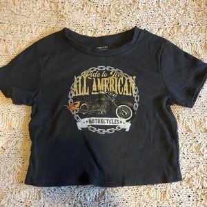 Grey All American Crop Top